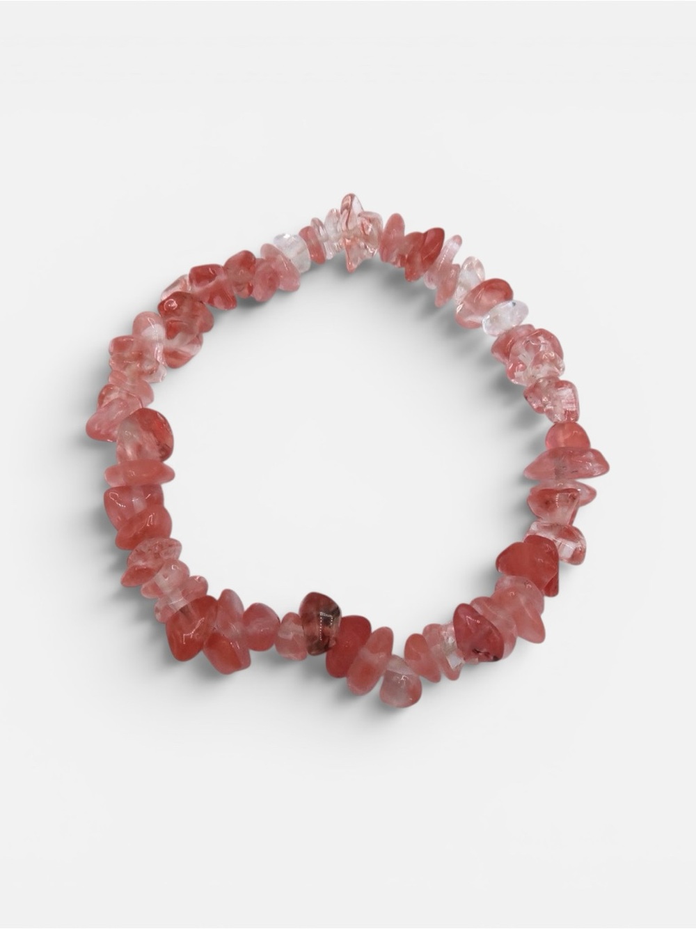 STRAWBERRY QUARTZ NATURAL CHIP BRACELET